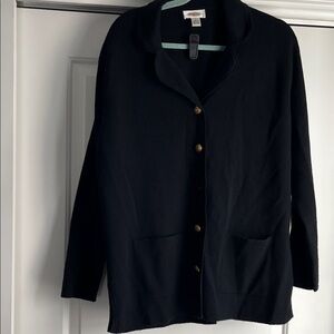 Talbots Black Cardigan with Gold Buttons
